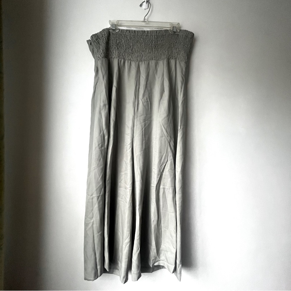 Petal & Pup Jonie Olive Green Strapless Wide Leg Cropped Jumpsuit XL - Picture 9 of 11